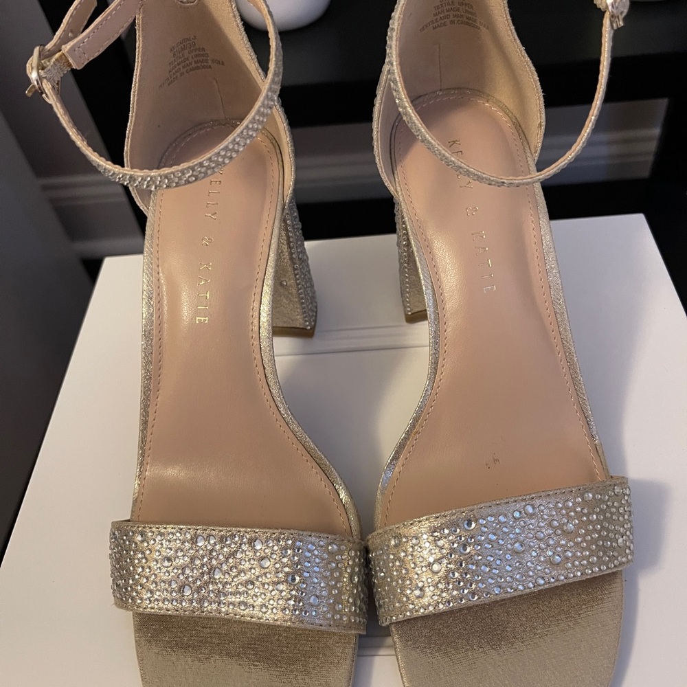Kelly & Katie Glittering Silver Heels